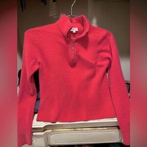 SOLD Kinross Pink Cashmere Half Zip Sweater